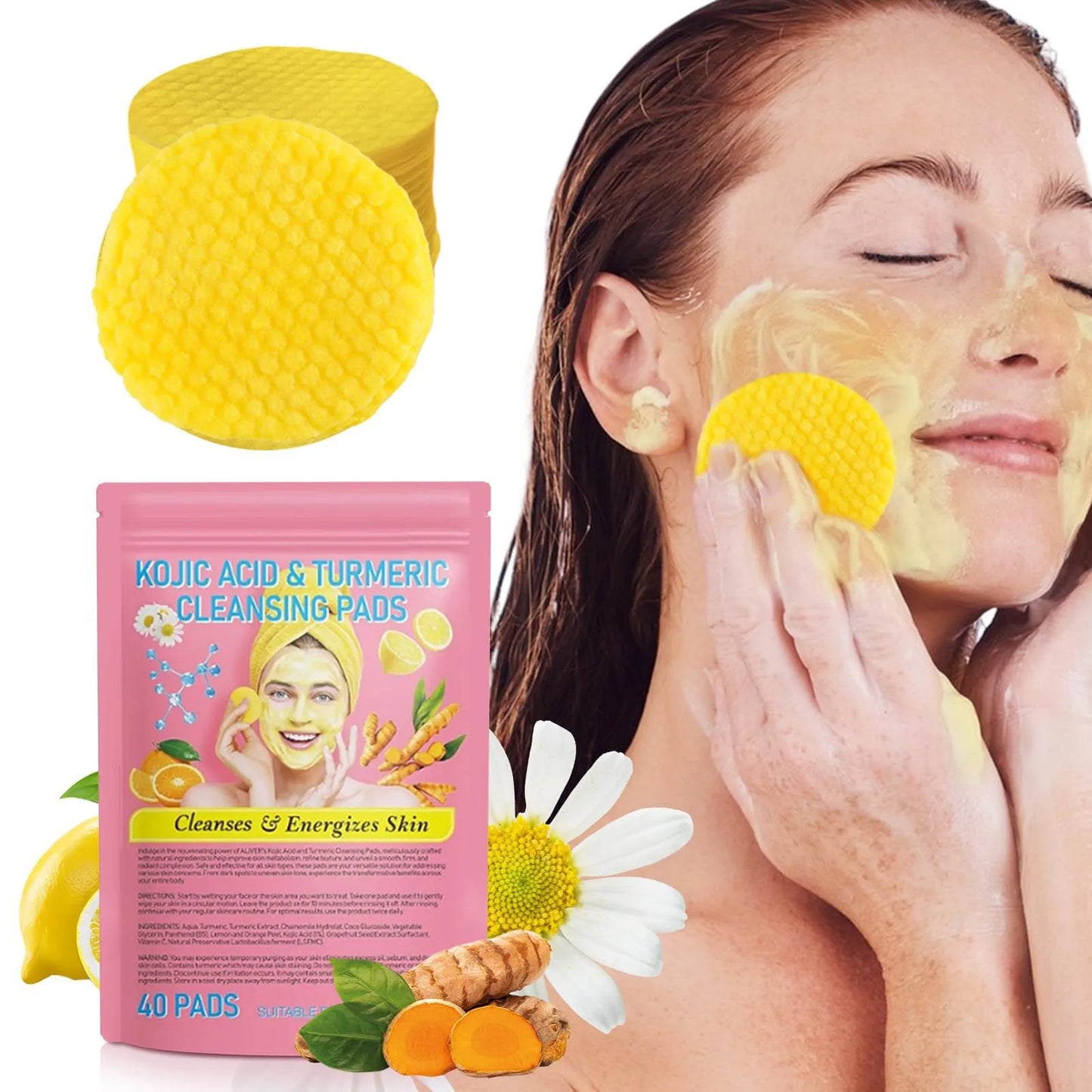 GlowFusion: Turmeric Kojic Acid Facial Pads - Blissean