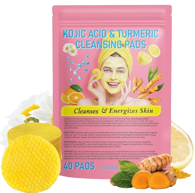 GlowFusion: Turmeric Kojic Acid Facial Pads - Blissean